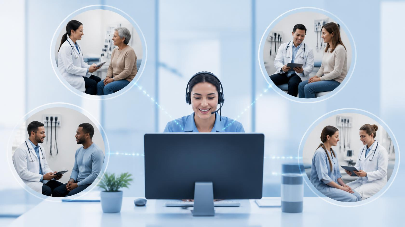One virtual medical scribe supporting multiple physicians simultaneously