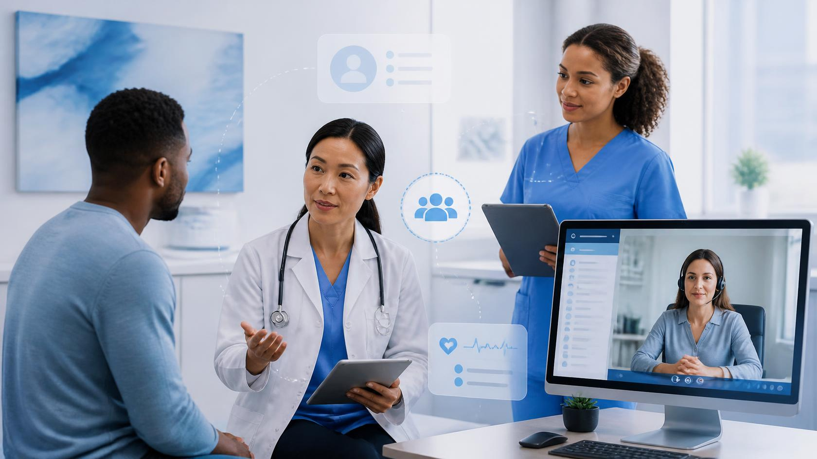 EHR documentation workflow showing repeated manual tasks in a U.S. medical practice