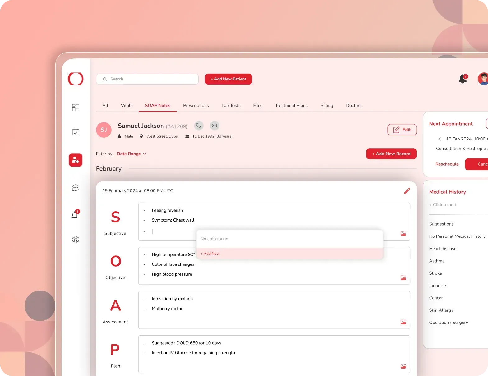 AI medical scribe organizing clinical data into structured SOAP notes inside EHR system