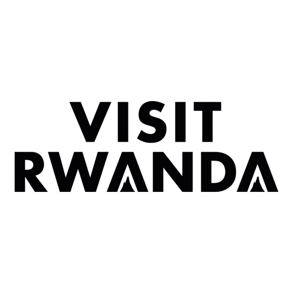 Black text reading “VISIT RWANDA” on a white background