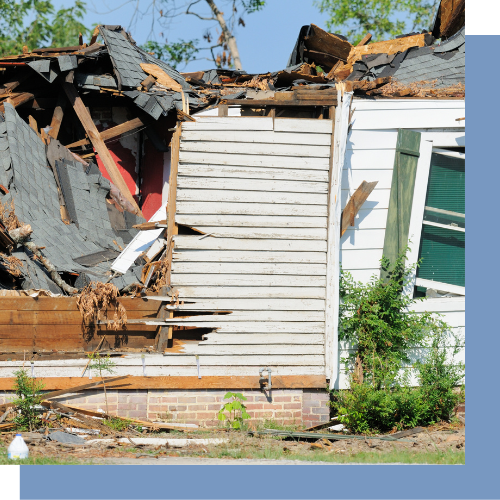 destroyed house