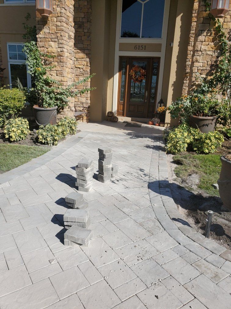 new paver walkway install
