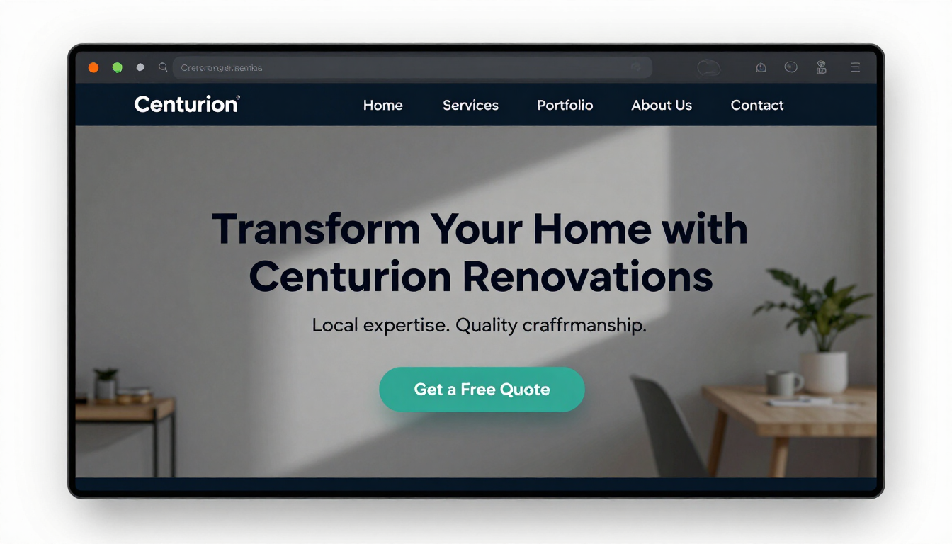 Centurion home renovation website homepage