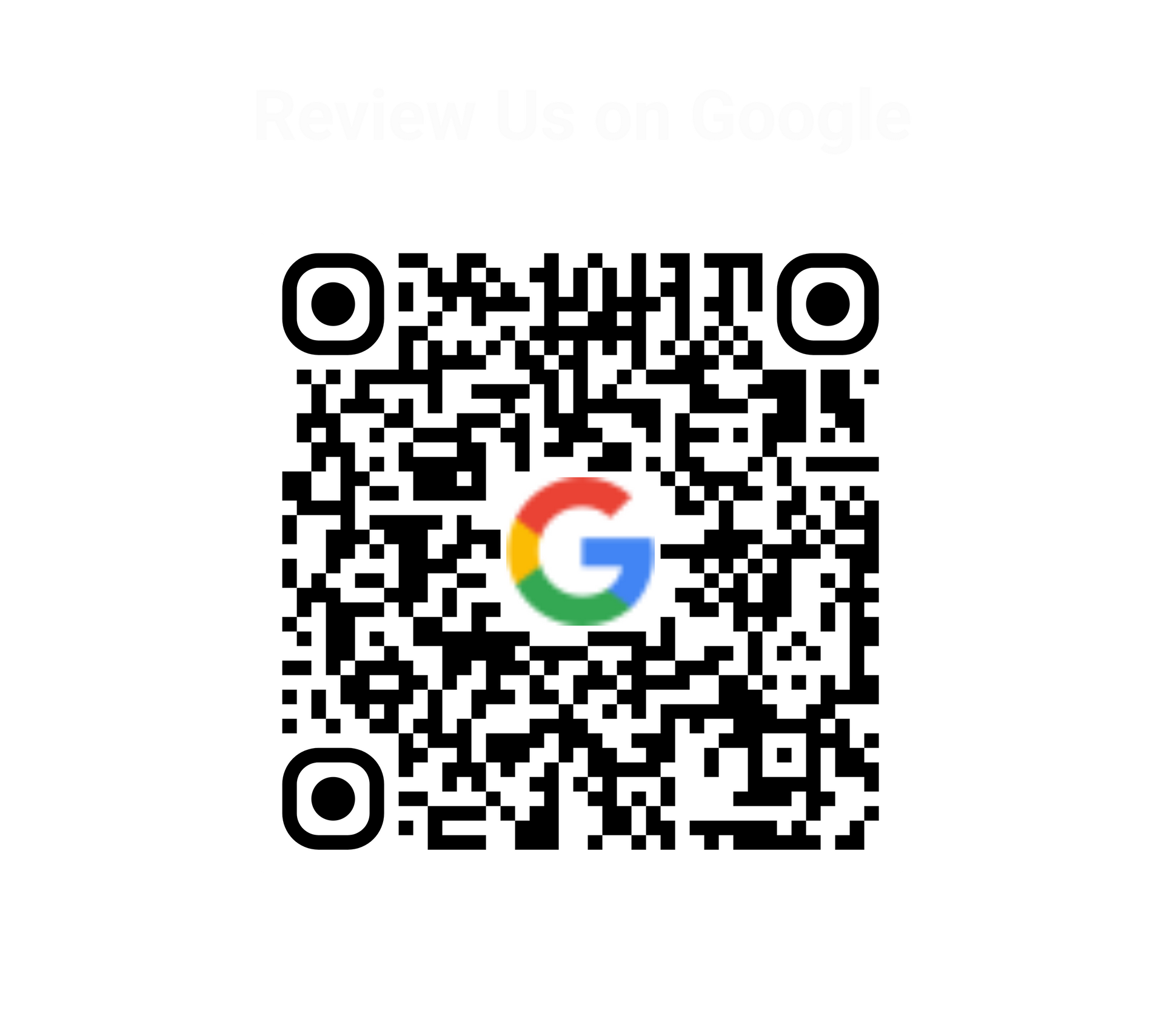 Google logo inside a black-and-white QR code on a white background