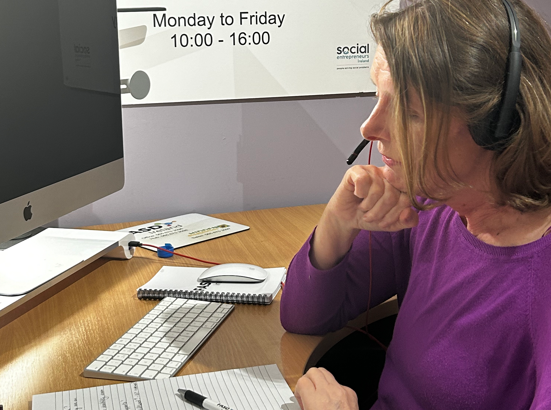 FASD Hub Ireland Call Handler taking a call