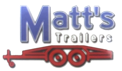 Matt's Trailers logo with blue text above a red trailer graphic