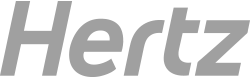 Hertz logo in gray italic text on a white background