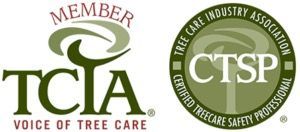 Logos for TCIA (Tree Care Industry Association) and CTSP (Certified Treecare Safety Professional).