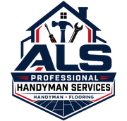 ALS Professional Handyman Services logo with house outline, tools, and red, navy, and gray accents