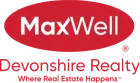 MaxWell Devonshire Realty logo in red and white with tagline &ldquo;Where Real Estate Happens&rdquo;