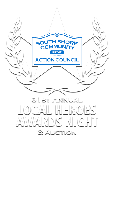 Logo for the 31st Annual Local Heroes Awards Night & Auction by the South Shore Community Action Council.