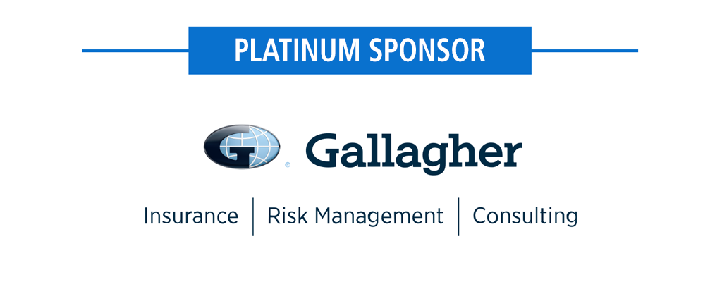 Platinum sponsor Gallagher: Insurance, Risk Management, Consulting logo.