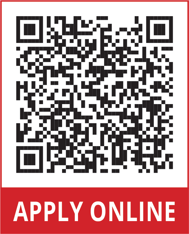 QR code with a red bar underneath that says