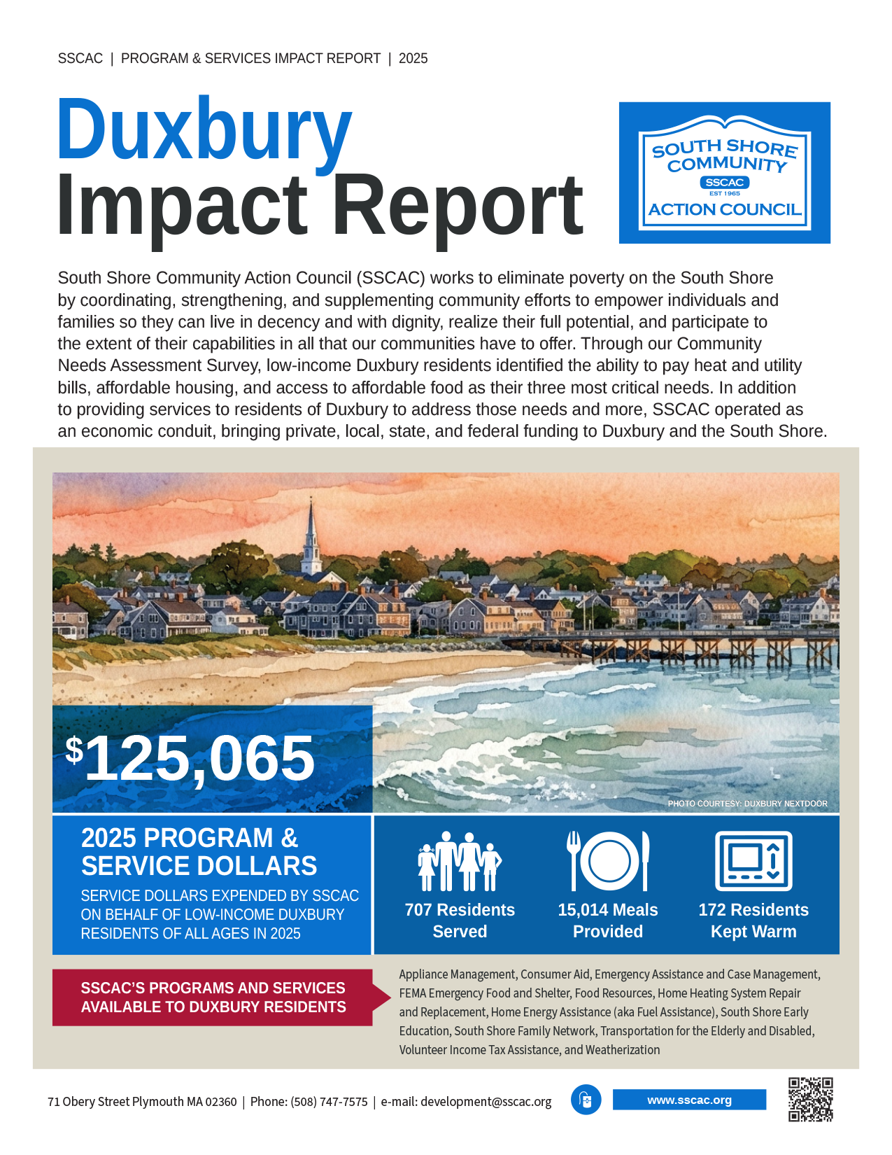 SSCAC Duxbury Town Impact Report