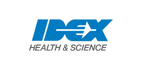 IDEX Health & Science logo: the blue text