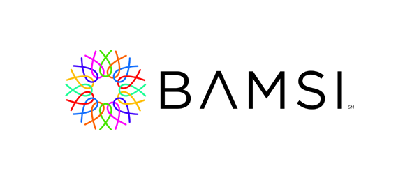 The BAMSI logo: a colorful, circular abstract icon of intersecting ribbon-like shapes next to the black text