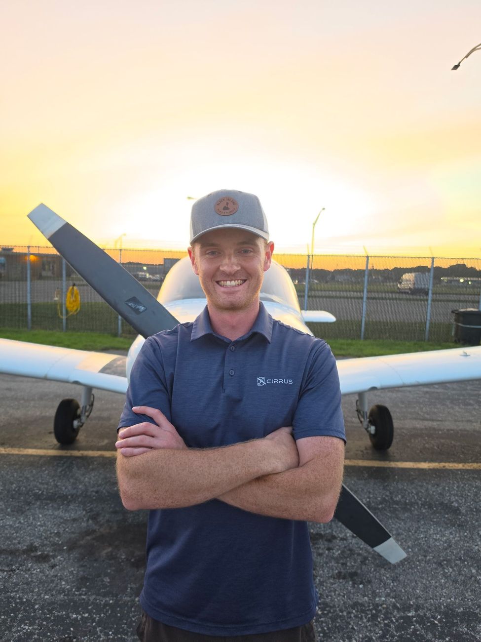 Matthew Santacroce, Chief Flight Instructor at Westerly Aero, standing 