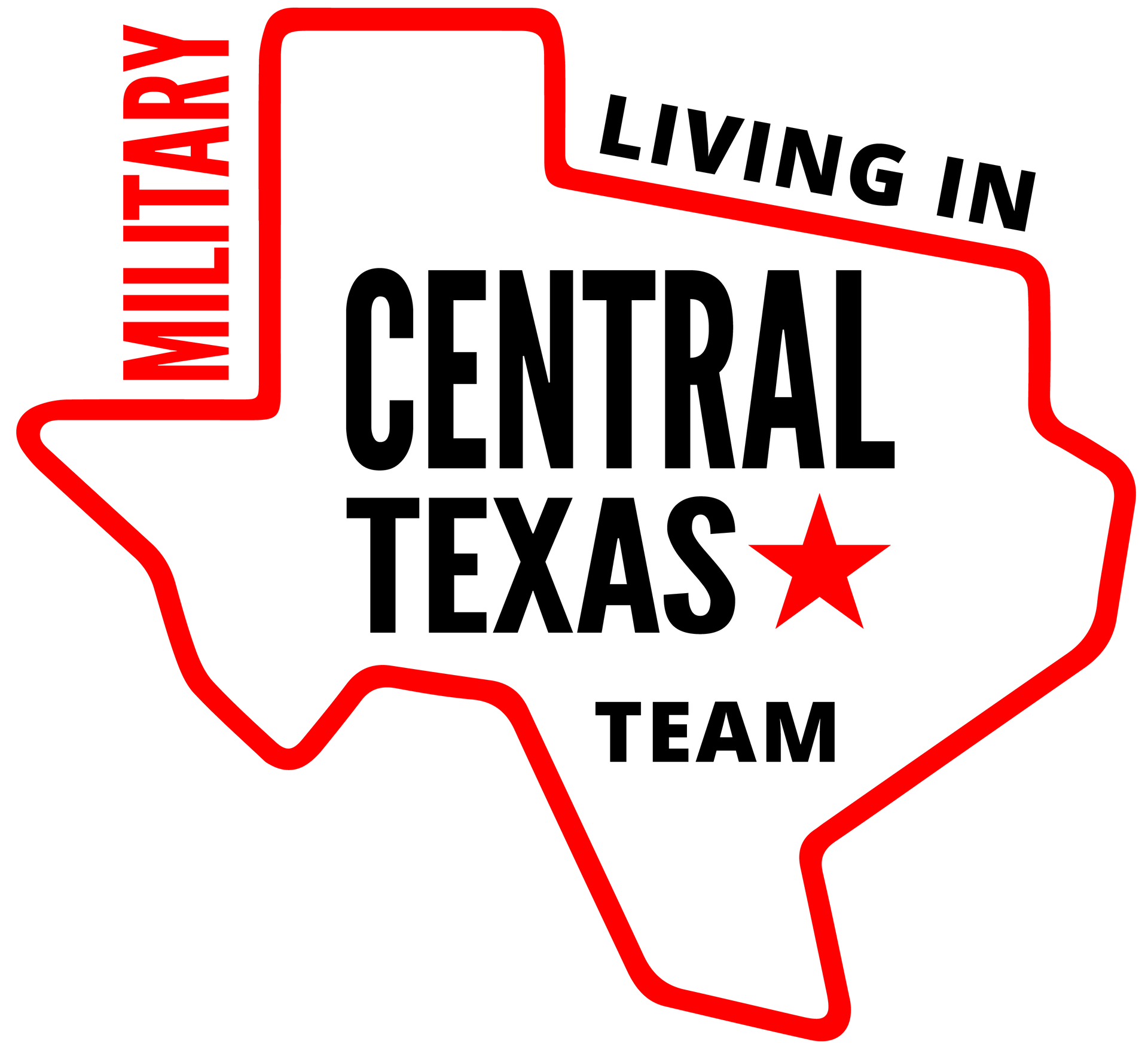 A red map of texas with the words ml ctx on it