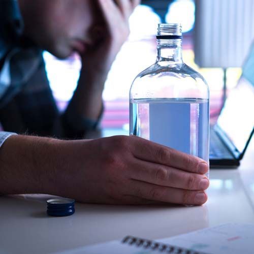 Alcoholism or drinking problem concept