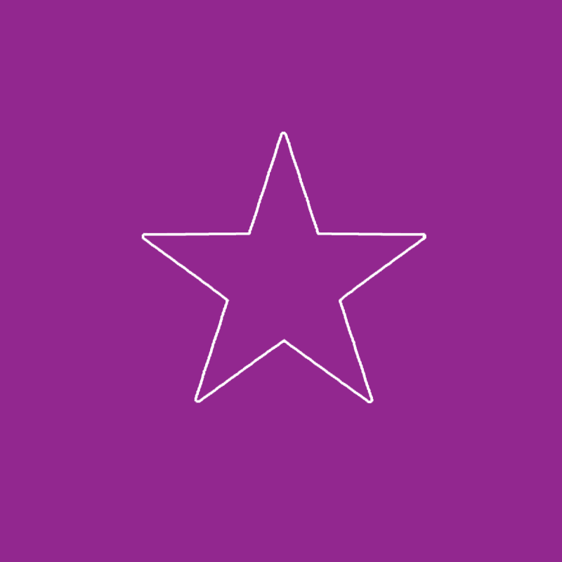 A white star on a purple background.