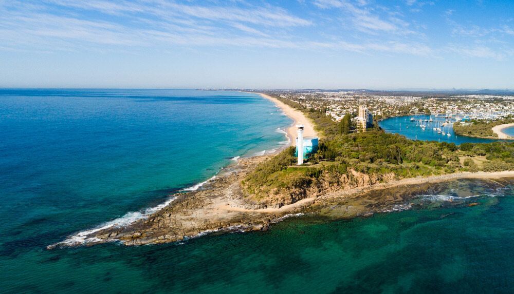 An Aerial View of a Small Island in the Middle of the Ocean — Metaltrendz in Maroochydore, QLD