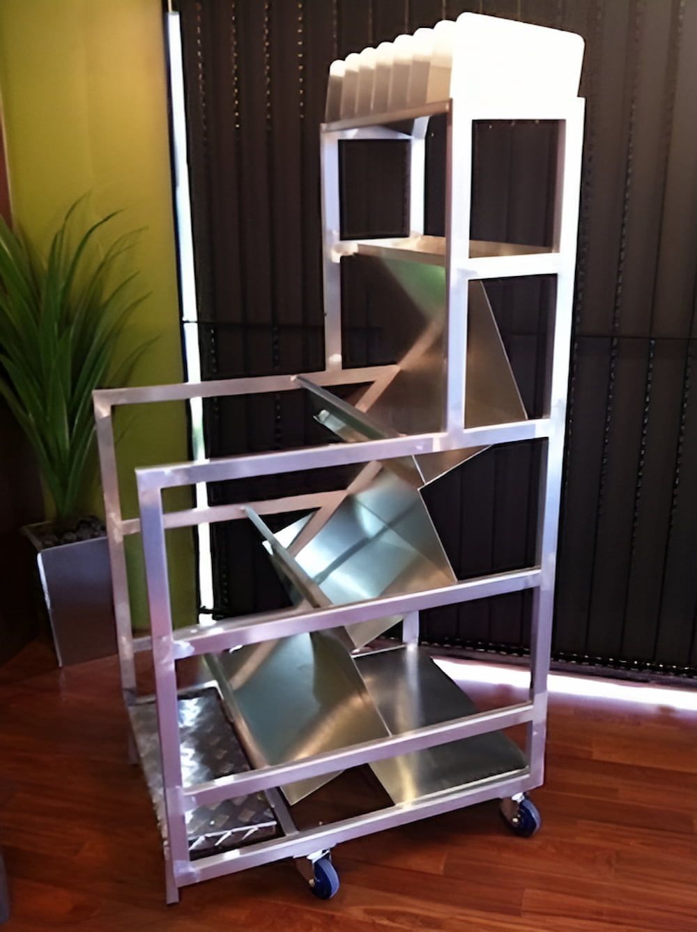 A Stainless Steel Cart With a Plant in the Background — Metaltrendz in Kunda Park, QLD