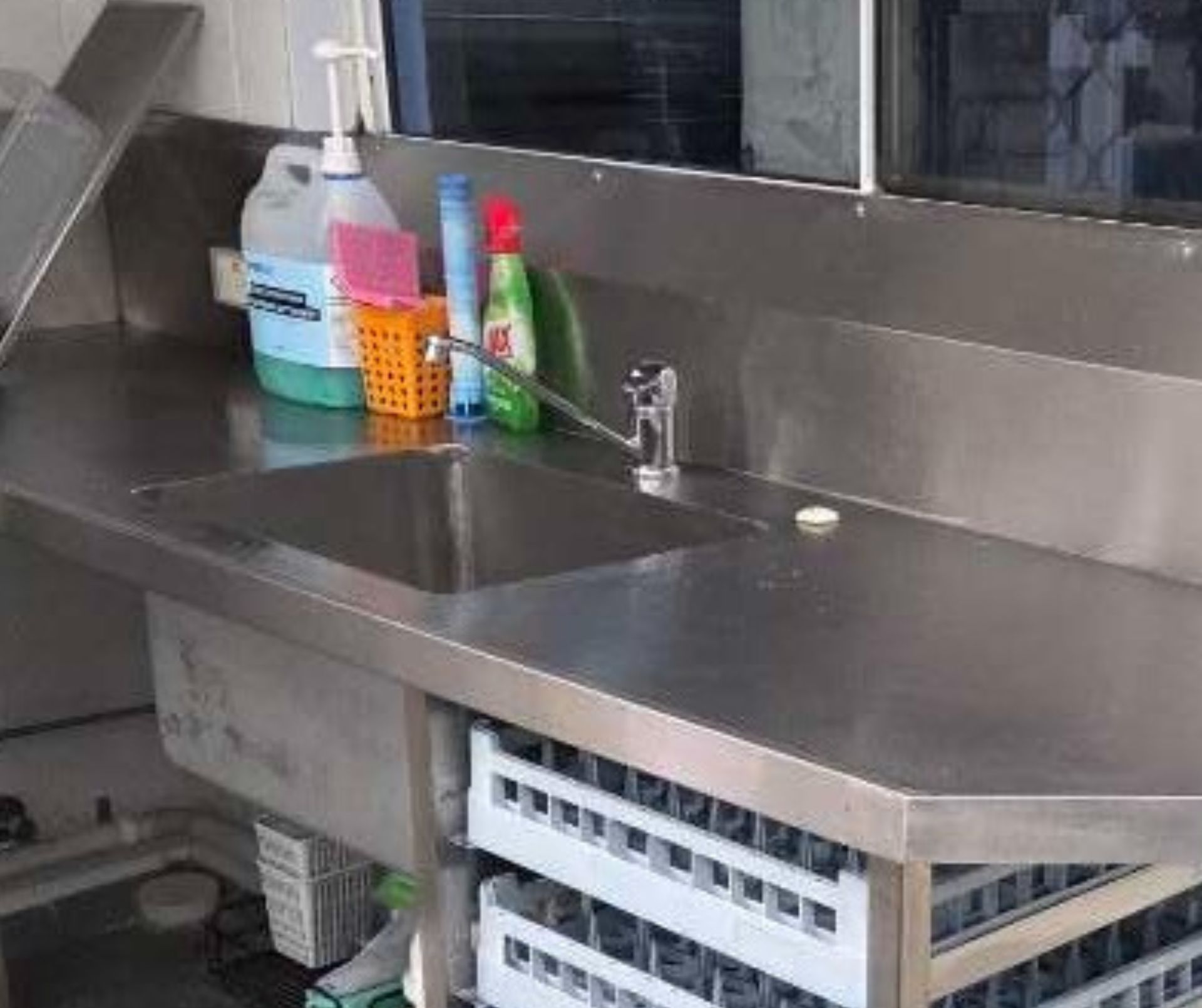 Stainless Steel Bench Top and Sink — Schmucker Cleaning in Gulliver, QLD