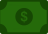 Green dollar bill icon on a dark green background
