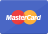 Mastercard logo with overlapping red and yellow circles on a blue background