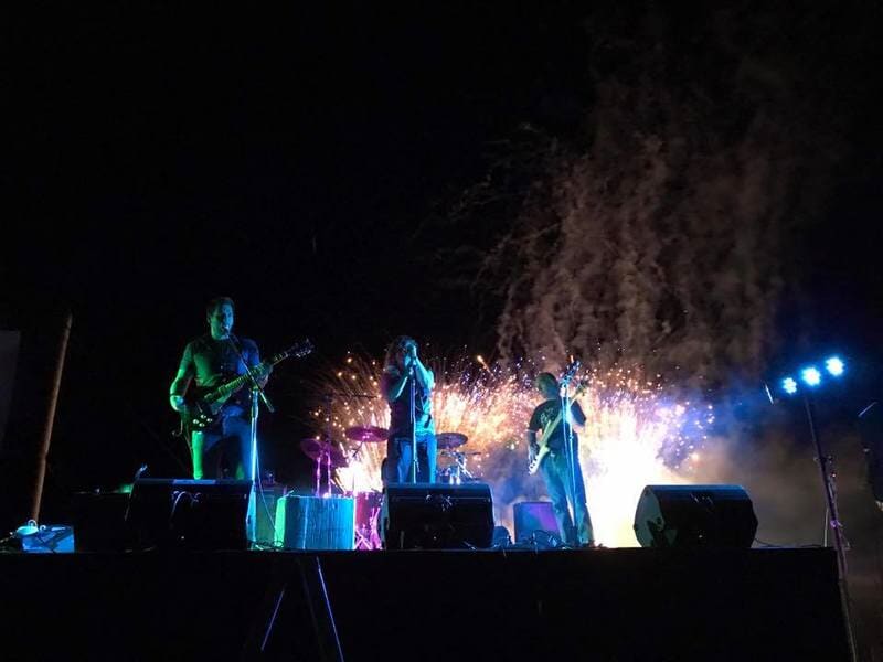 Three Guys And Rock Band Musicians — Blatherskite Park in Alice Springs, NT