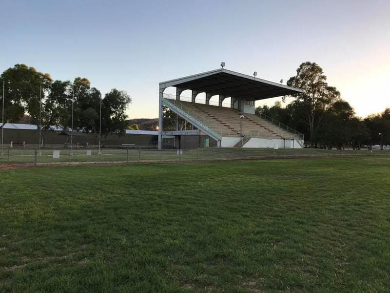 Building And Grass — Blatherskite Park in Alice Springs, NT