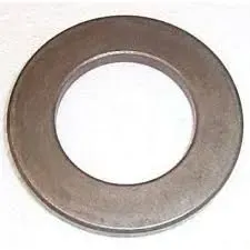 Metal washer with a circular hole on a white background
