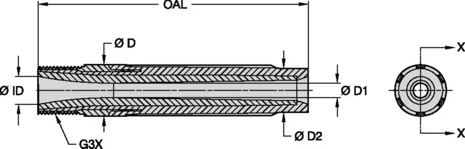 TLVE-P Series Blast Nozzles • Conventional Long Venturi • Tungsten Carbide