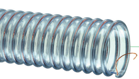 GTFE dust collector, Food Grade, PVC, Ducting/Light Material Handling Hose with Grounding Wire