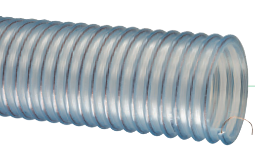 PF dust collector, Heavy-Duty Food Grade, Polyurethane, Material Handling Hose with Grounding Wire