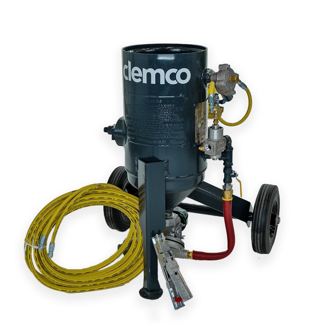 Graco airless paint sprayer with hose, spray gun, and wheels on a white background