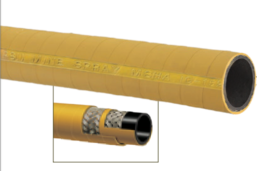 T146AK dust collector, 1000 PSI Braided MSHA Mine Spray Hose
