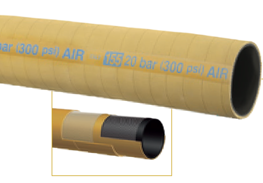 T155AK dust collector, 300 PSI Textile Cord “Air Drill” Hose