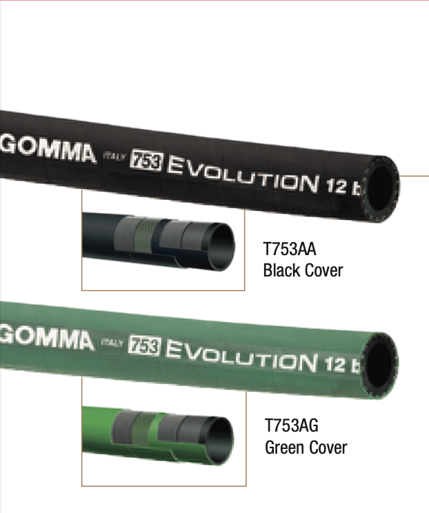 T753AA / T753AG dust collector, 4-Ply Abrasive Material Blast Hose