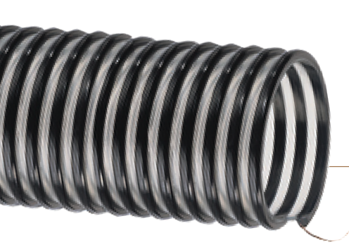 UV3 dust collector, Heavy-Duty, Polyurethane, Material Handling Hose with Grounding Wire