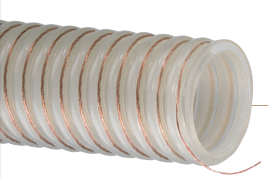 UVPE dust collector, Heavy-Duty, Polyurethane, Material Handling Hose with Grounding Wire