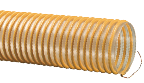Urevac™ UVE™ dust collector, Polyurethane Ducting/Material Handling Hose with Grounding Wire