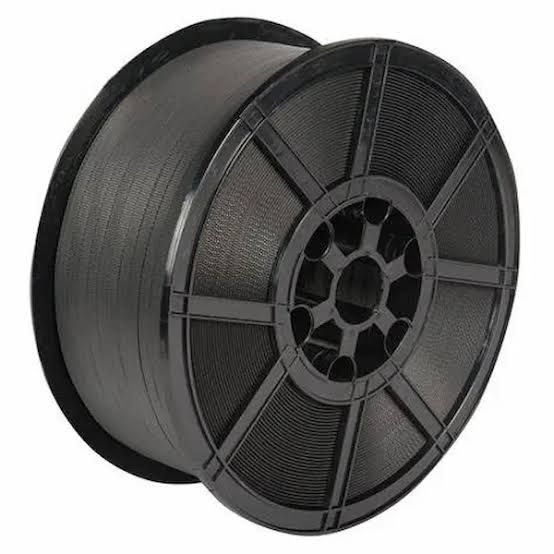 Black 3D printer filament spool on a reel