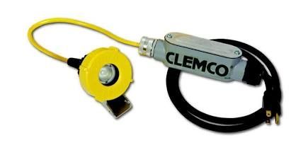 Yellow and black Clemco blasting helmet with attached hose and visor