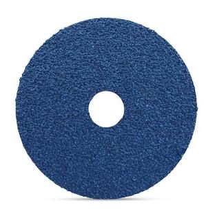 Blue abrasive sanding disc with a center hole