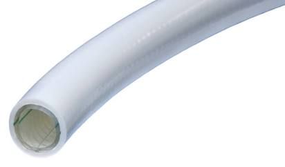 White flexible plastic tube with a hollow end shown close up