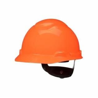 Orange hard hat on a white background