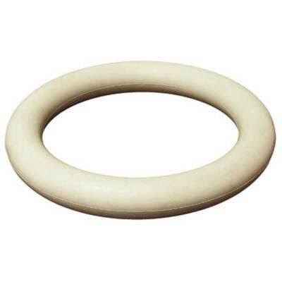 Beige rubber ring gasket isolated on a white background
