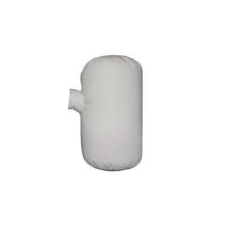 White cylindrical tank with a short side nozzle on a plain background