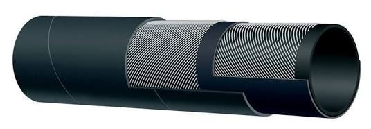 Black cylindrical pipe section with a silver mesh middle band and dark end caps on a white background